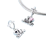 I Love Jesus Charm – Pink Heart & Cross Sterling Silver Dangle