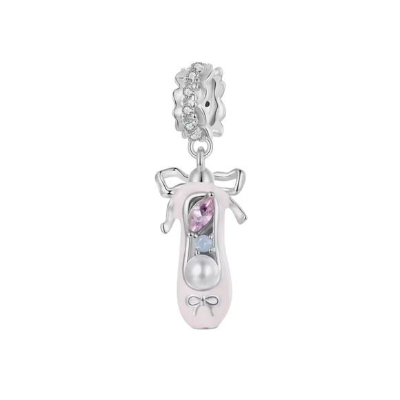 Ballet Slipper Gemstone Charm