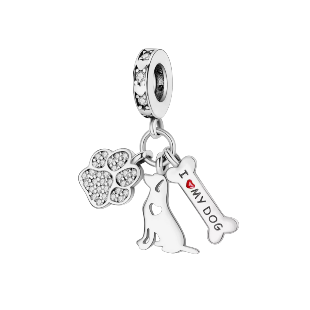 I Heart My Dog Charm Trio