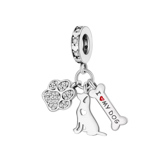 I Heart My Dog Charm Trio